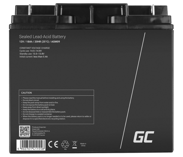 Green Cell Akumulator AGM  12V 18Ah - 547922 - zdjęcie 2